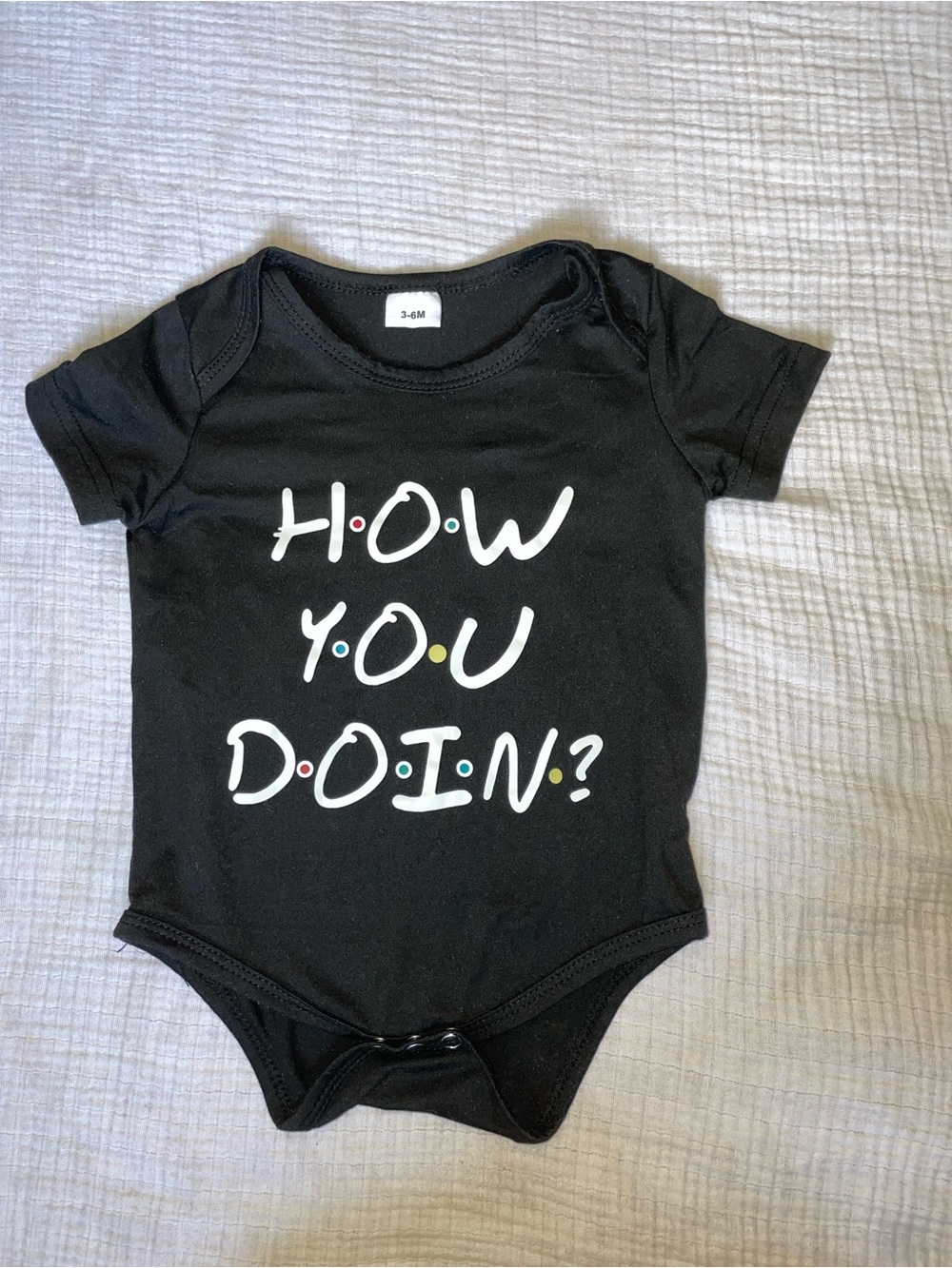 Black "How You Doin?" Kids One-Piece Bodysuit